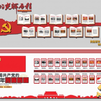中式党建文化墙、宣传栏-ID:359045036