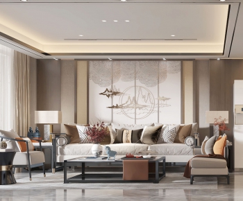 New Chinese Style A Living Room-ID:233365062
