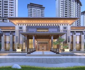 New Chinese Style Building Appearance-ID:885874995