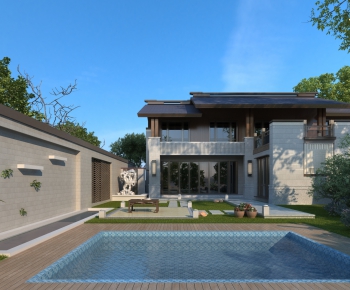 New Chinese Style Villa Appearance-ID:603451017