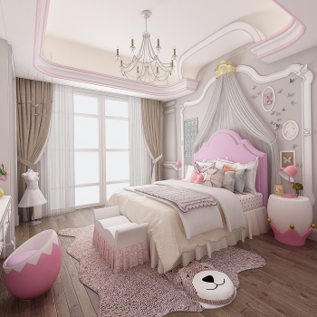 European Style Girl's Room Daughter's Room-ID:666420529