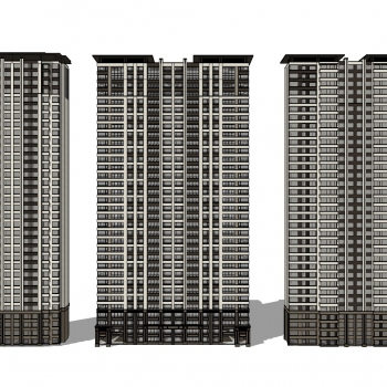 新中式高层住宅楼建筑外观-ID:274633882