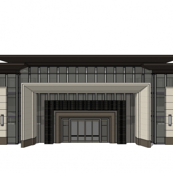 New Chinese Style Building Appearance-ID:365504038
