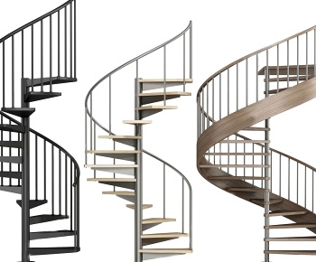 现代旋转楼梯组合3D模型