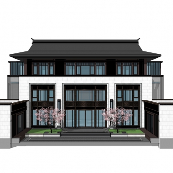New Chinese Style Villa Appearance-ID:250490908