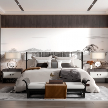 New Chinese Style Bedroom-ID:756453992