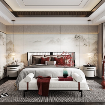 New Chinese Style Bedroom-ID:146070006