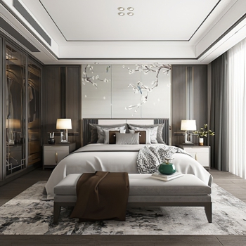 New Chinese Style Bedroom-ID:893985036