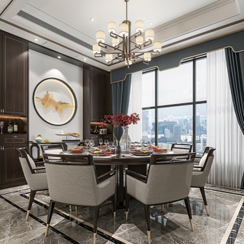 New Chinese Style Dining Room-ID:843602908