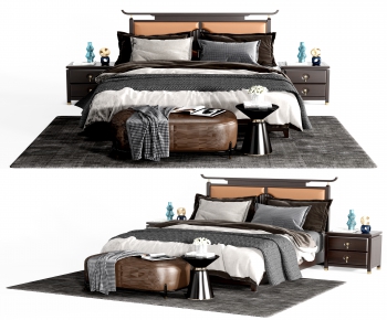 New Chinese Style Double Bed-ID:185684923