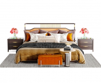 New Chinese Style Double Bed-ID:652741919