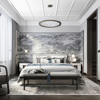 New Chinese Style Bedroom-ID:568449573