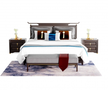 New Chinese Style Double Bed-ID:376642946