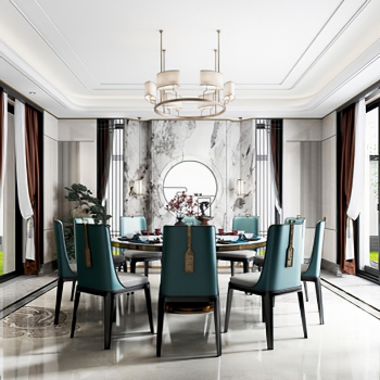 New Chinese Style Dining Room-ID:412699949