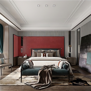 New Chinese Style Bedroom-ID:724013097