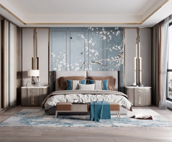 New Chinese Style Bedroom-ID:908589479