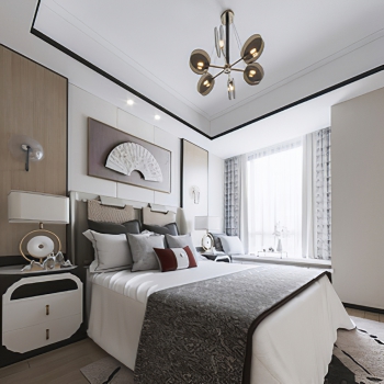 New Chinese Style Bedroom-ID:406297929