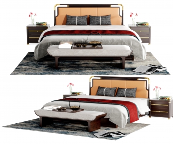 New Chinese Style Double Bed-ID:360928065
