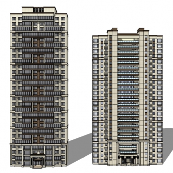 新中式楼房建筑外观-ID:493410114