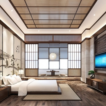 Japanese Style Bedroom-ID:754393106