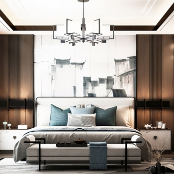 New Chinese Style Bedroom-ID:896898988