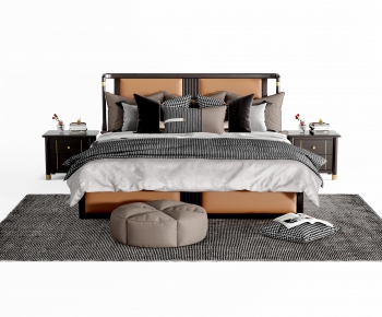 New Chinese Style Double Bed-ID:980617053