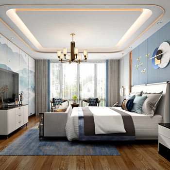 New Chinese Style Bedroom-ID:902893076