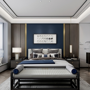 New Chinese Style Bedroom-ID:137291072