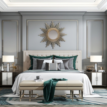 Simple European Style Bedroom-ID:413357027