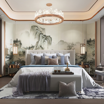 New Chinese Style Bedroom-ID:292083022