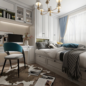 Simple European Style Bedroom-ID:989449074