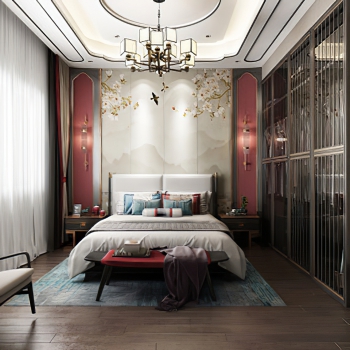 New Chinese Style Bedroom-ID:475944046
