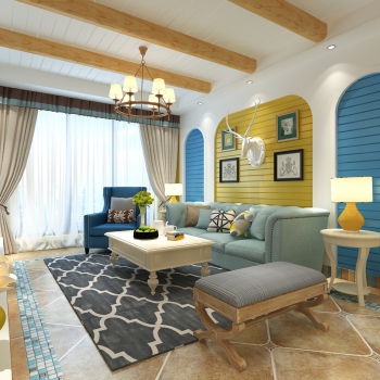 Mediterranean Style A Living Room-ID:605789907