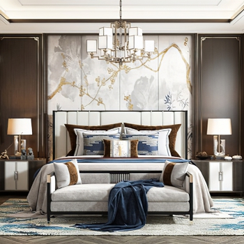 New Chinese Style Bedroom-ID:884699115