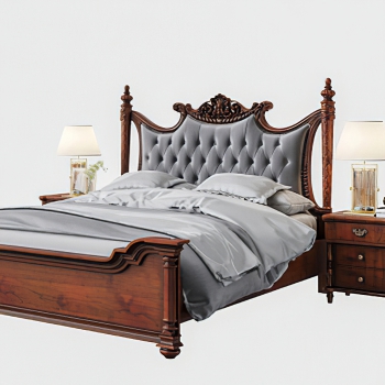 American Style Double Bed-ID:614578013