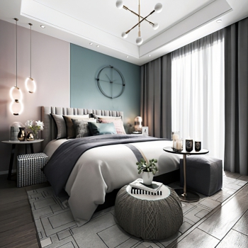 Nordic Style Bedroom-ID:257882128