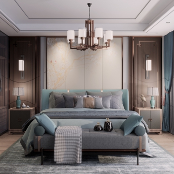 New Chinese Style Bedroom-ID:981290104