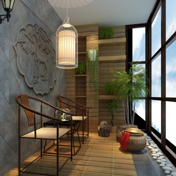 New Chinese Style Balcony-ID:107974053
