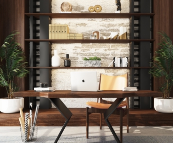 Modern Computer Desk And Chair-ID:410357952