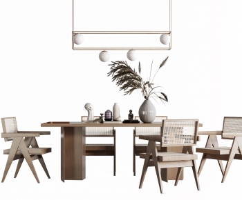 Japanese Style Dining Table And Chairs-ID:979042058