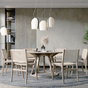 Nordic Style Dining Table And Chairs-ID:190195089