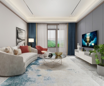 Modern A Living Room-ID:664422992