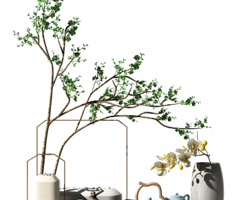 新中式装饰品茶具植物摆件组合-ID:670252081