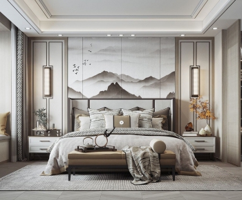 New Chinese Style Bedroom-ID:228247883