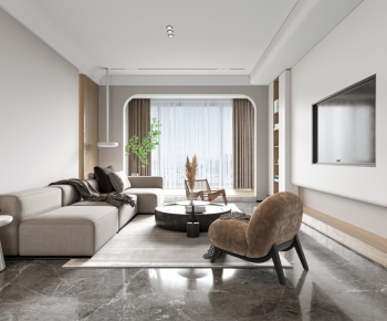 Modern Wabi-sabi Style A Living Room-ID:917753939