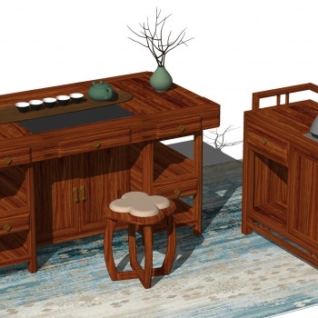 Chinese Style Tea Tables And Chairs-ID:530644893
