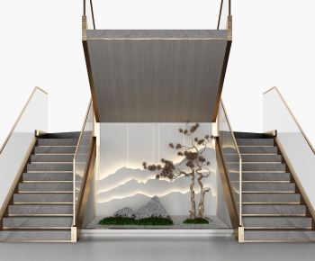 新中式楼梯山水景观-ID:126770973