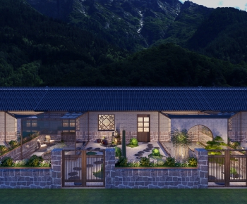 New Chinese Style Building Appearance-ID:433630962