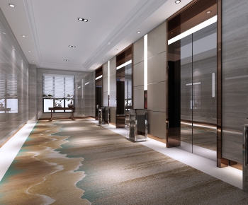 New Chinese Style Corridor Elevator Hall-ID:417738911