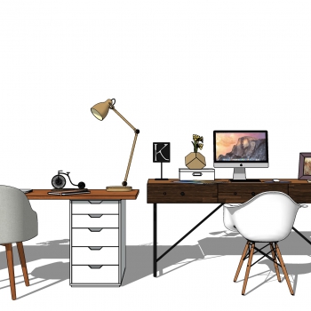 Modern Computer Desk And Chair-ID:986082083